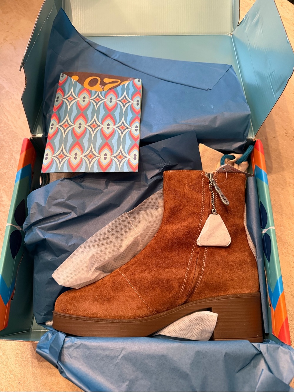 Lazo Siren Suede Zip Ankle Boot in Goldstone Brown